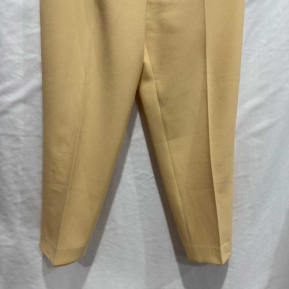 Harvé Benard Petites 8P Pale Yellow Lined Trousers High Waist  Career Pant - Picture 5 of 16